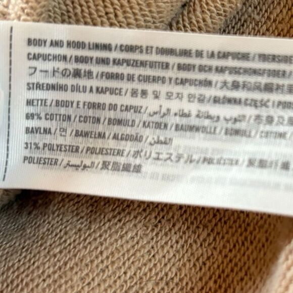Abercrombie & Fitch Soft Collection Hooded Sweatshirt Tan Black Dots Womens Med - Picture 12 of 14